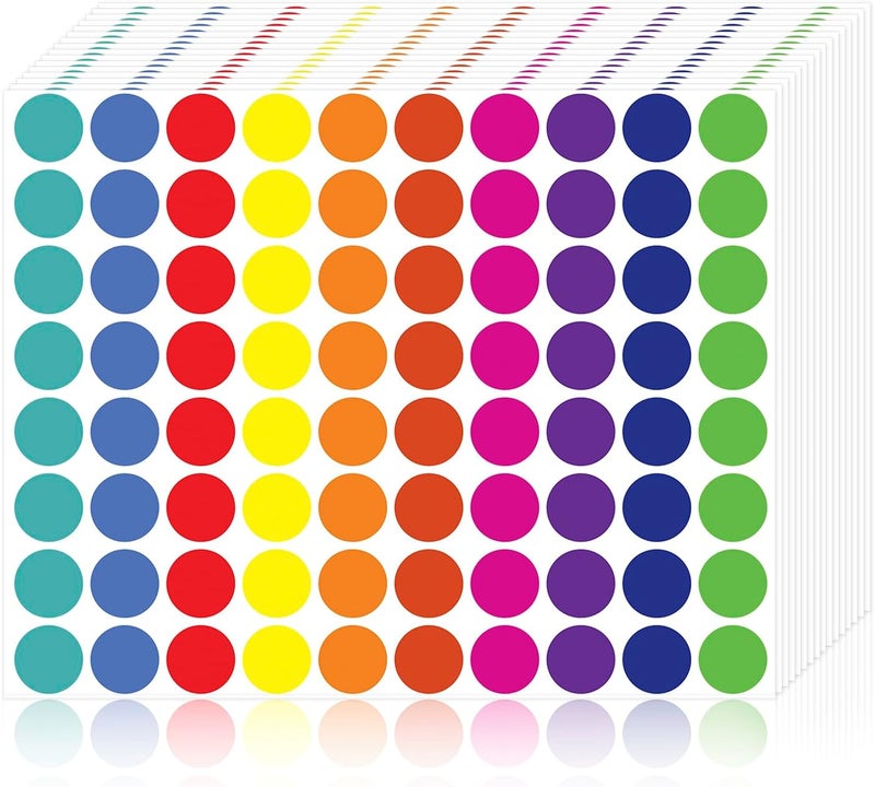 Solpla 4000 Pcs Color Dot Stickers - 3/4" Round Coded Labels for Organization in Office, Classroom, or Home Teaching Events, Garage Sales & More- Polka Dot Label Stickers. - Image 1
